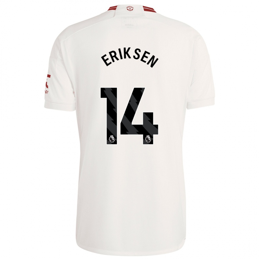 Mænd Christian Eriksen #14 Hvid Tredje Sæt Spillertrøjer 2023/24 Trøje T-Shirt
