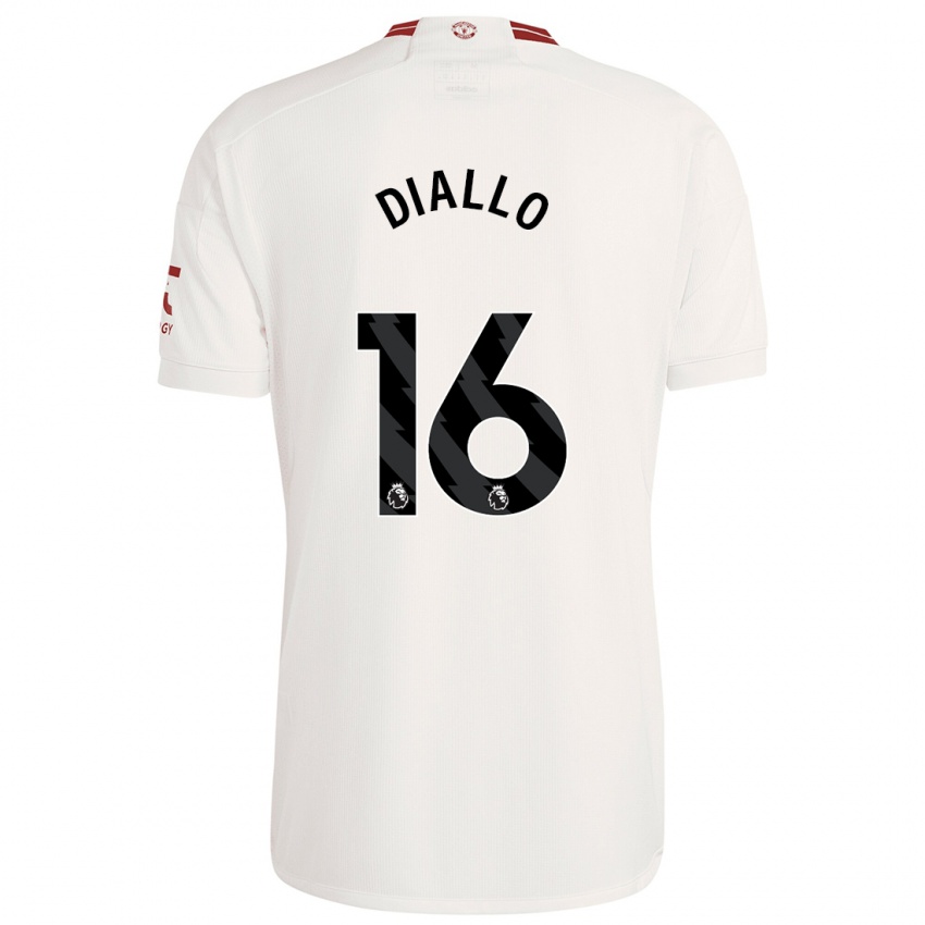 Mænd Amad Diallo #16 Hvid Tredje Sæt Spillertrøjer 2023/24 Trøje T-Shirt