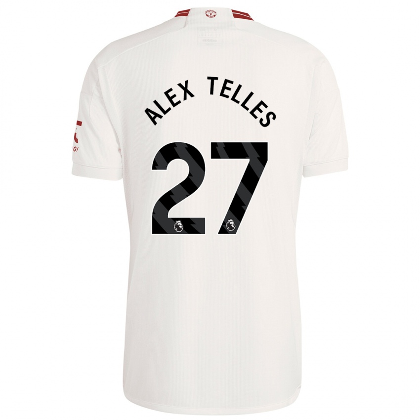 Mænd Alex Nicolao Telles #27 Hvid Tredje Sæt Spillertrøjer 2023/24 Trøje T-Shirt