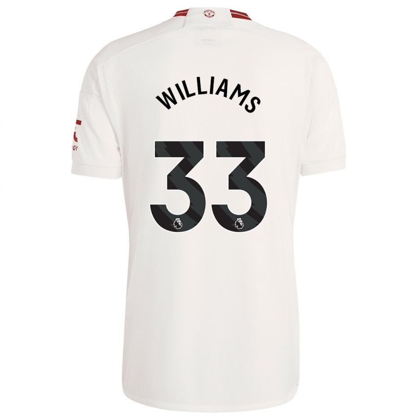 Mænd Brandon Williams #33 Hvid Tredje Sæt Spillertrøjer 2023/24 Trøje T-Shirt