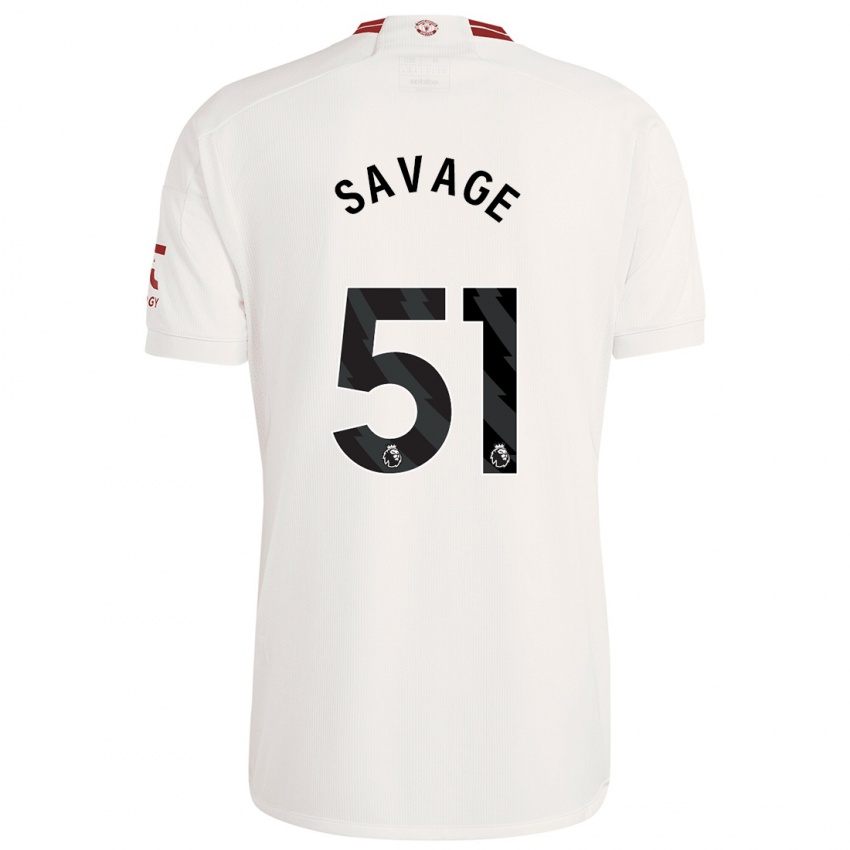 Mænd Charlie Savage #51 Hvid Tredje Sæt Spillertrøjer 2023/24 Trøje T-Shirt