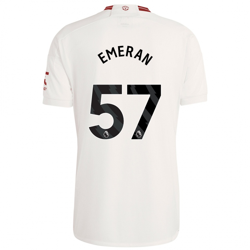 Mænd Noam Emeran #57 Hvid Tredje Sæt Spillertrøjer 2023/24 Trøje T-Shirt