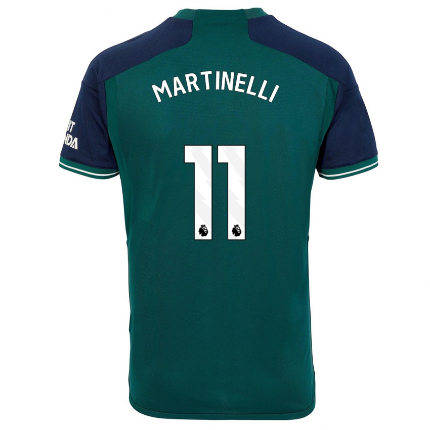 Mænd Gabriel Martinelli #11 Grøn Tredje Sæt Spillertrøjer 2023/24 Trøje T-Shirt