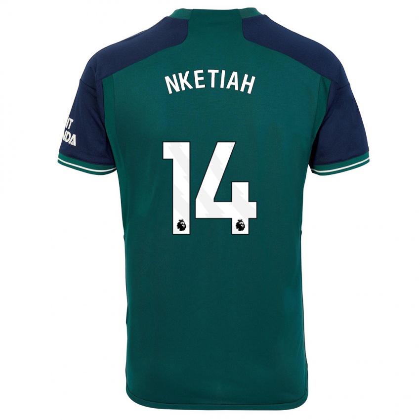 Mænd Eddie Nketiah #14 Grøn Tredje Sæt Spillertrøjer 2023/24 Trøje T-Shirt