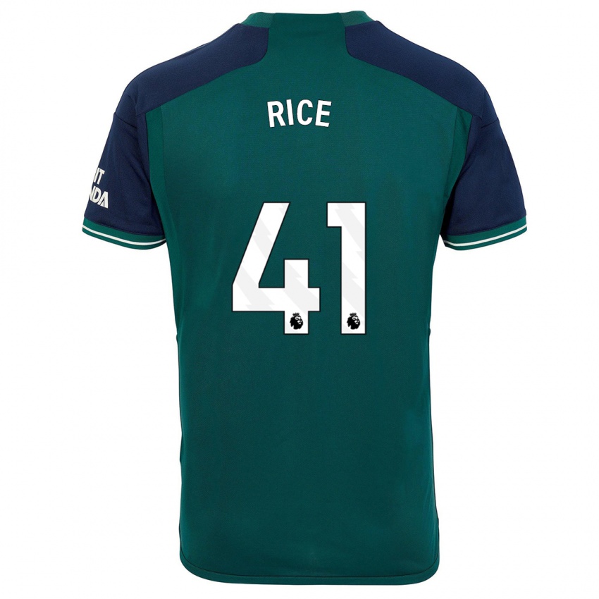Mænd Declan Rice #41 Grøn Tredje Sæt Spillertrøjer 2023/24 Trøje T-Shirt