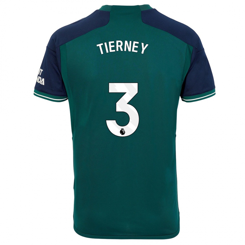 Mænd Kieran Tierney #3 Grøn Tredje Sæt Spillertrøjer 2023/24 Trøje T-Shirt