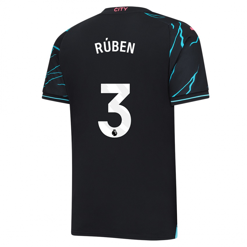 Mænd Ruben Dias #3 Mørkeblå Tredje Sæt Spillertrøjer 2023/24 Trøje T-Shirt