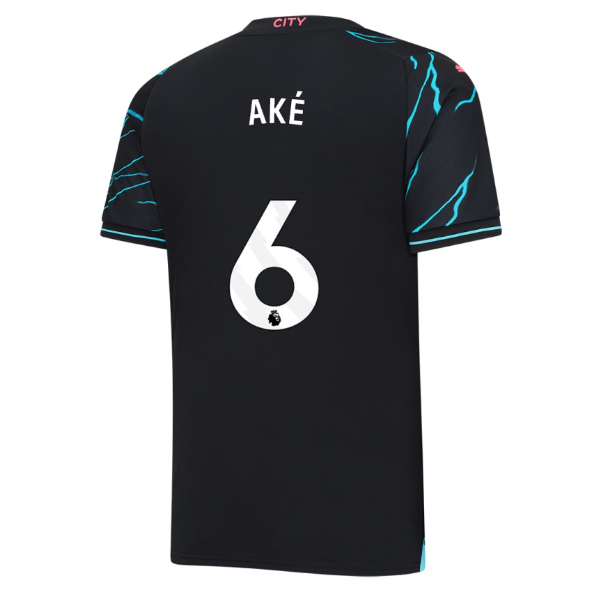 Mænd Nathan Ake #6 Mørkeblå Tredje Sæt Spillertrøjer 2023/24 Trøje T-Shirt
