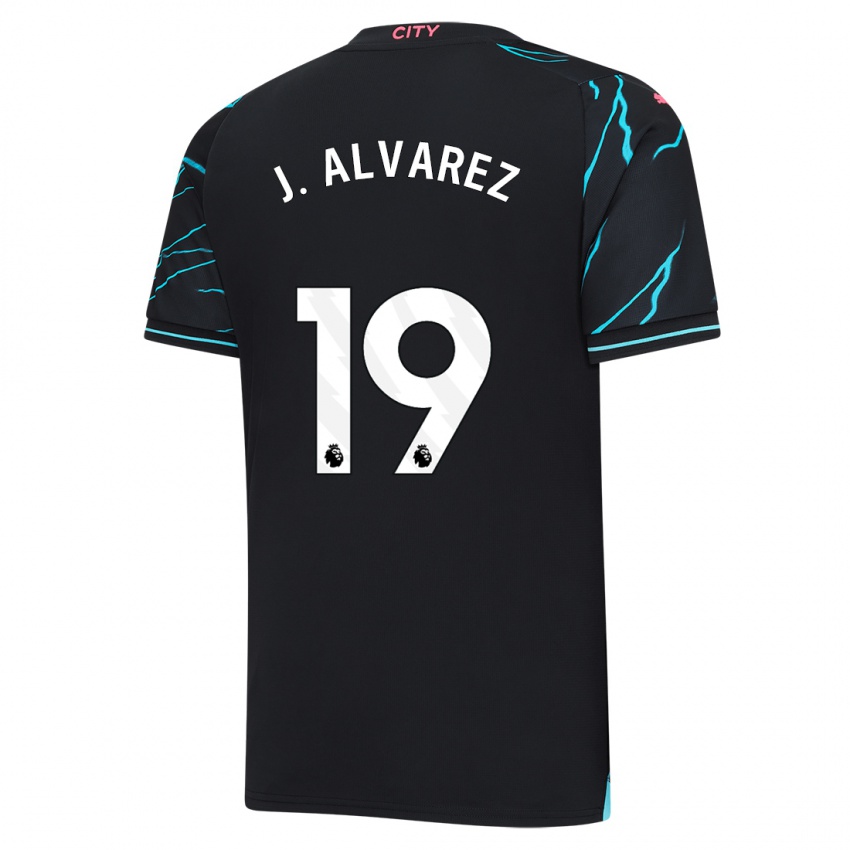 Mænd Julian Alvarez #19 Mørkeblå Tredje Sæt Spillertrøjer 2023/24 Trøje T-Shirt