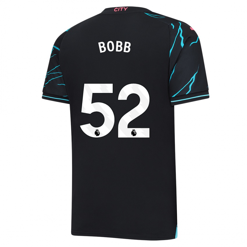 Mænd Oscar Bobb #52 Mørkeblå Tredje Sæt Spillertrøjer 2023/24 Trøje T-Shirt