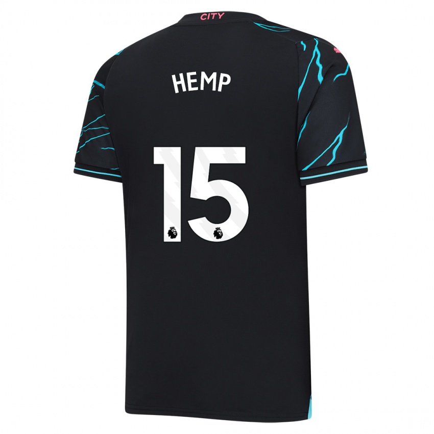 Mænd Lauren Hemp #15 Mørkeblå Tredje Sæt Spillertrøjer 2023/24 Trøje T-Shirt
