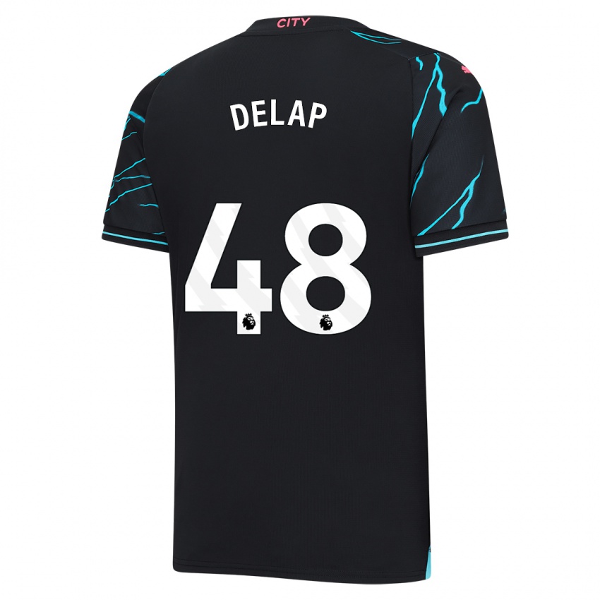 Mænd Liam Delap #48 Mørkeblå Tredje Sæt Spillertrøjer 2023/24 Trøje T-Shirt