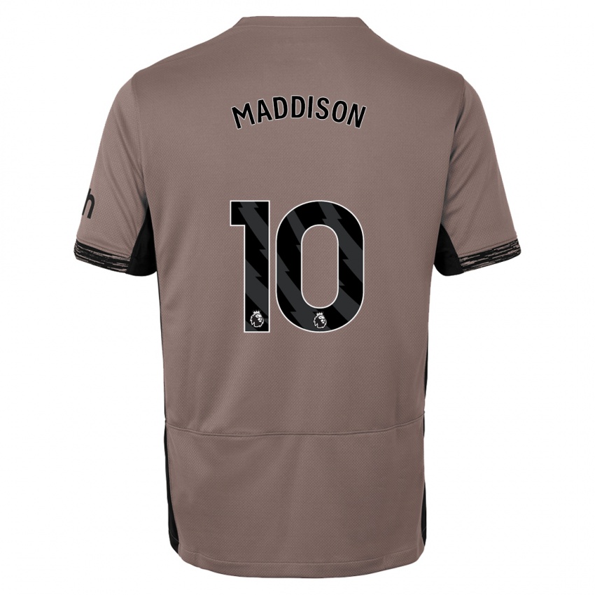 Mænd James Maddison #10 Mørk Beige Tredje Sæt Spillertrøjer 2023/24 Trøje T-Shirt