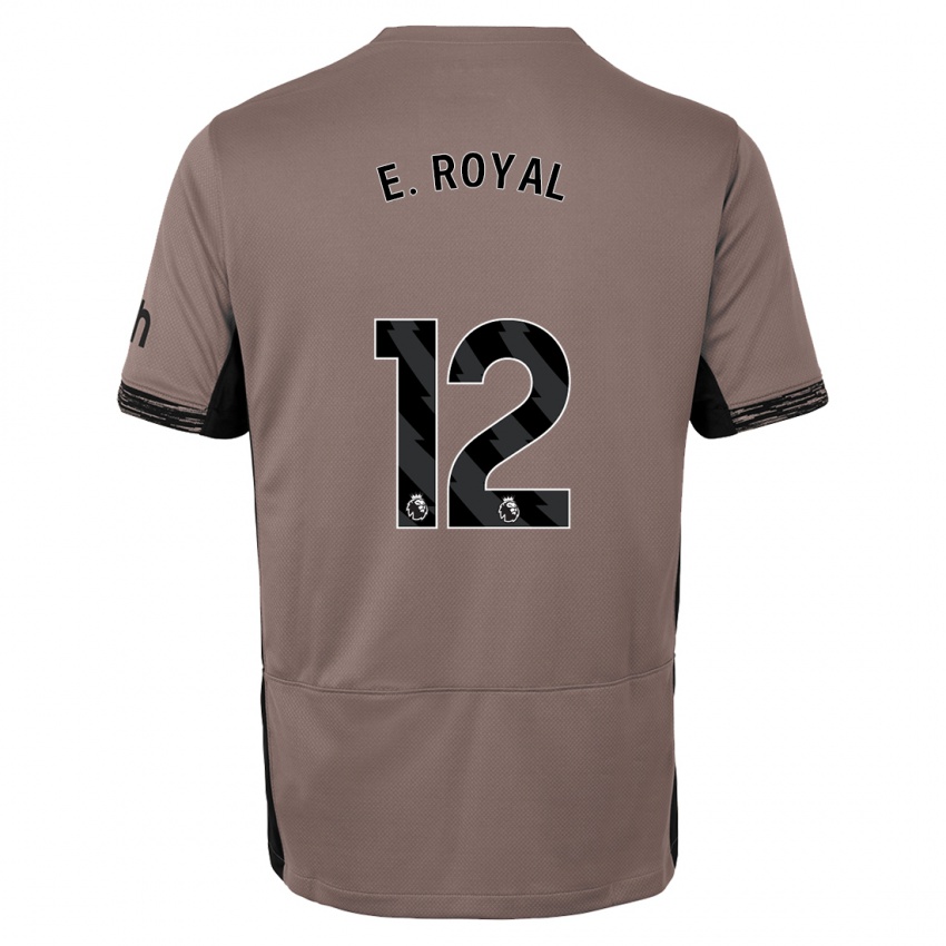 Mænd Emerson Royal #12 Mørk Beige Tredje Sæt Spillertrøjer 2023/24 Trøje T-Shirt