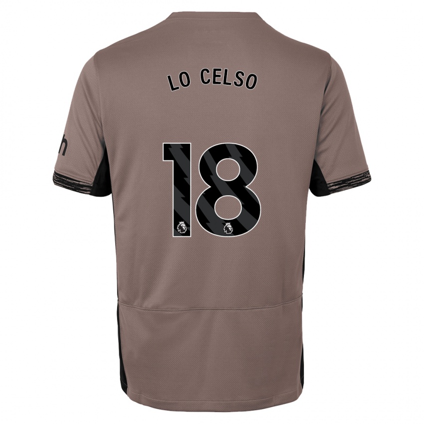 Mænd Giovani Lo Celso #18 Mørk Beige Tredje Sæt Spillertrøjer 2023/24 Trøje T-Shirt