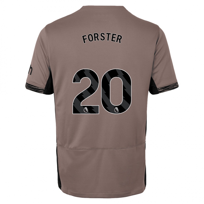 Mænd Fraser Forster #20 Mørk Beige Tredje Sæt Spillertrøjer 2023/24 Trøje T-Shirt