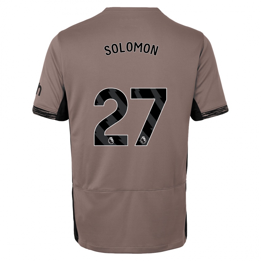 Mænd Manor Solomon #27 Mørk Beige Tredje Sæt Spillertrøjer 2023/24 Trøje T-Shirt