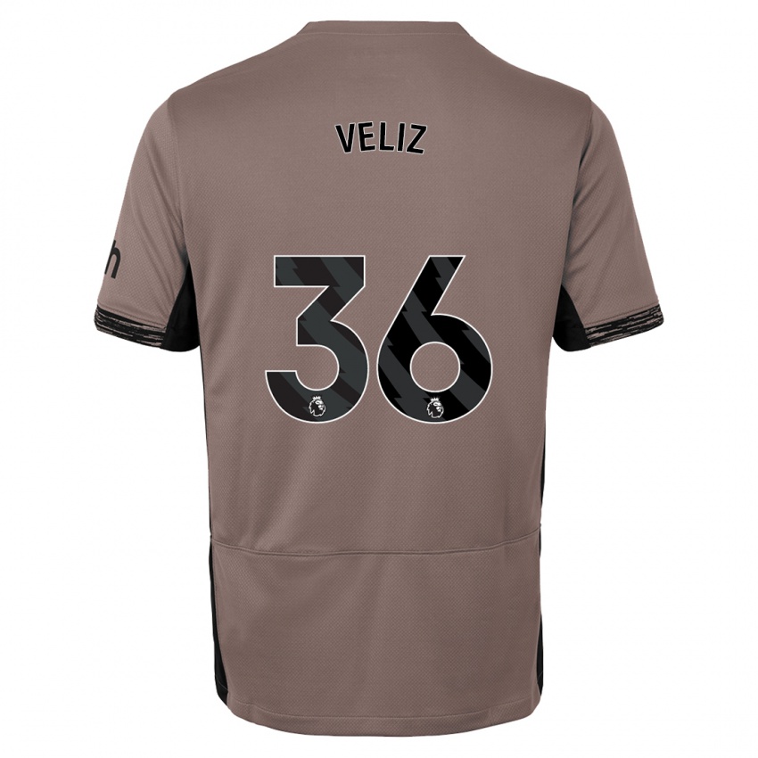 Mænd Alejo Véliz #36 Mørk Beige Tredje Sæt Spillertrøjer 2023/24 Trøje T-Shirt