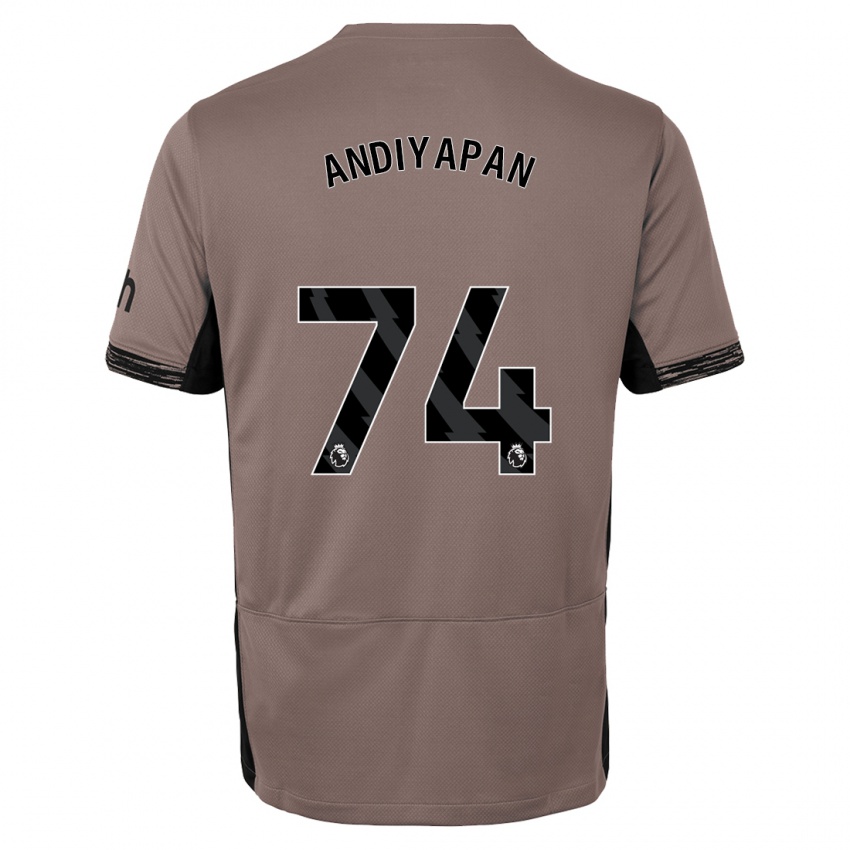 Mænd William Andiyapan #74 Mørk Beige Tredje Sæt Spillertrøjer 2023/24 Trøje T-Shirt