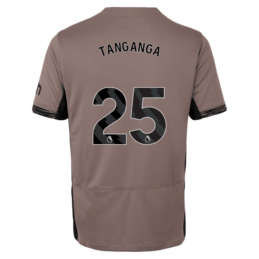 Mænd Japhet Tanganga #25 Mørk Beige Tredje Sæt Spillertrøjer 2023/24 Trøje T-Shirt