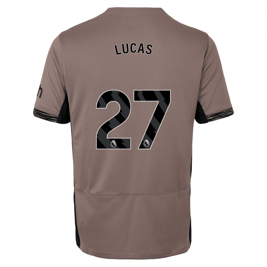 Mænd Lucas Moura #27 Mørk Beige Tredje Sæt Spillertrøjer 2023/24 Trøje T-Shirt