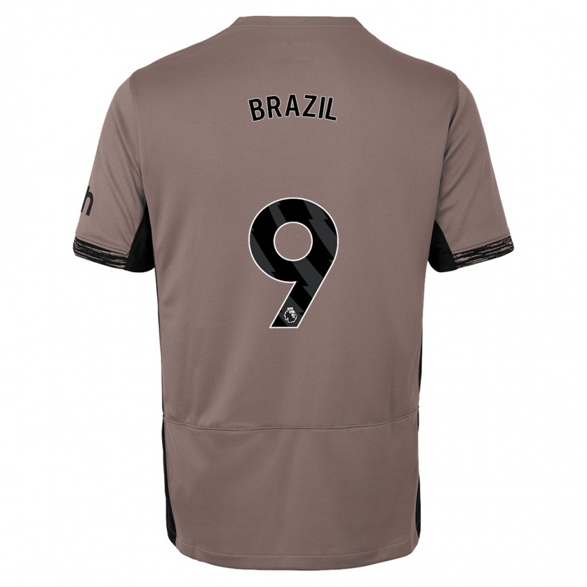 Mænd Ellie Brazil #9 Mørk Beige Tredje Sæt Spillertrøjer 2023/24 Trøje T-Shirt