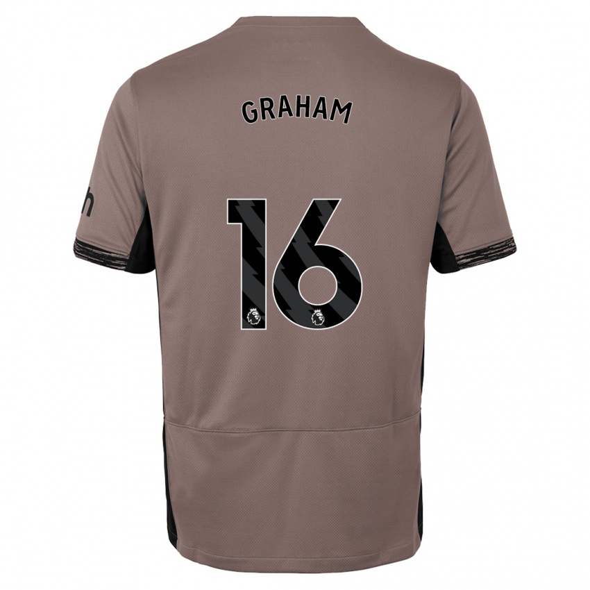 Mænd Kit Graham #16 Mørk Beige Tredje Sæt Spillertrøjer 2023/24 Trøje T-Shirt