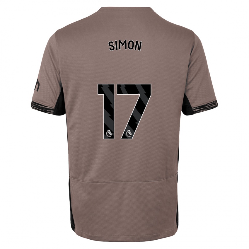 Mænd Kyah Simon #17 Mørk Beige Tredje Sæt Spillertrøjer 2023/24 Trøje T-Shirt