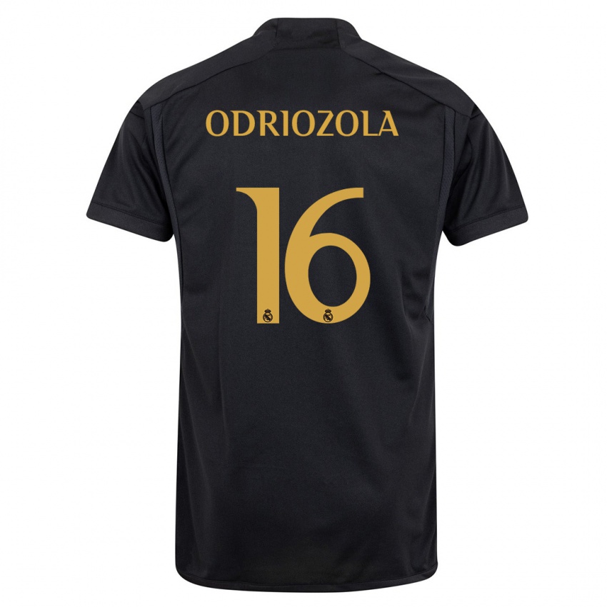 Mænd Alvaro Odriozola #16 Sort Tredje Sæt Spillertrøjer 2023/24 Trøje T-Shirt