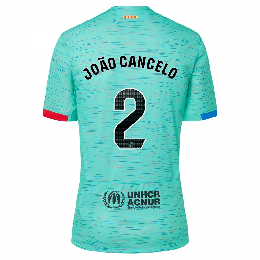 Mænd Joao Cancelo #2 Lys Aqua Tredje Sæt Spillertrøjer 2023/24 Trøje T-Shirt