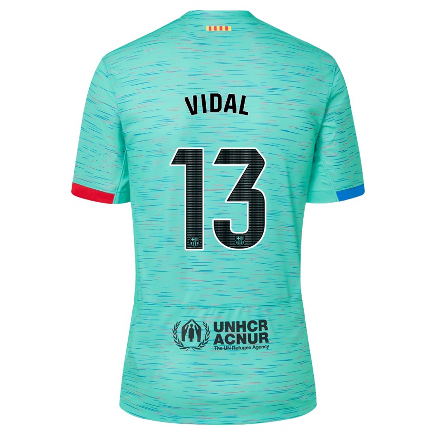 Mænd Marc Vidal #13 Lys Aqua Tredje Sæt Spillertrøjer 2023/24 Trøje T-Shirt