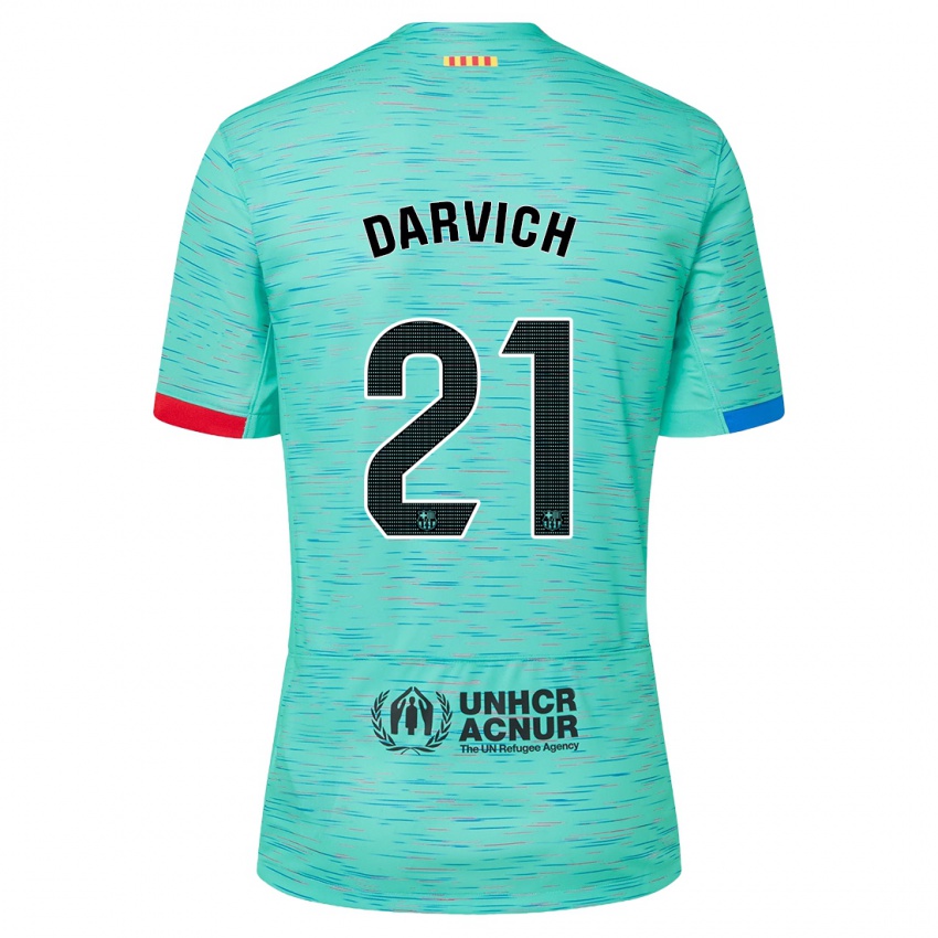 Mænd Noah Darvich #21 Lys Aqua Tredje Sæt Spillertrøjer 2023/24 Trøje T-Shirt