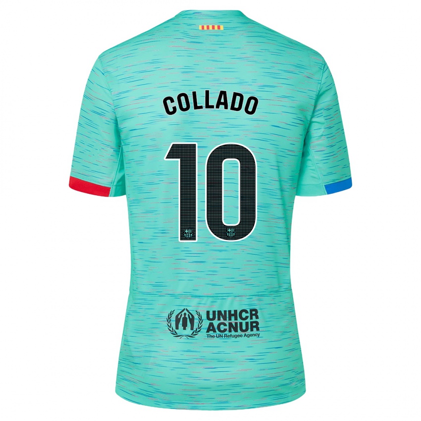 Mænd Alex Collado #10 Lys Aqua Tredje Sæt Spillertrøjer 2023/24 Trøje T-Shirt