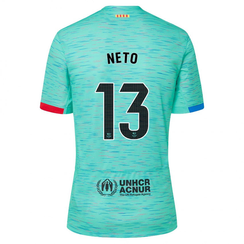 Mænd Neto #13 Lys Aqua Tredje Sæt Spillertrøjer 2023/24 Trøje T-Shirt