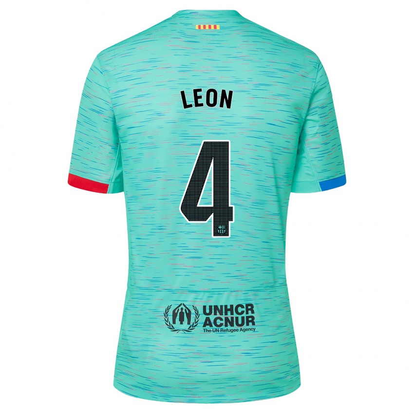 Mænd Maria Pilar Leon #4 Lys Aqua Tredje Sæt Spillertrøjer 2023/24 Trøje T-Shirt