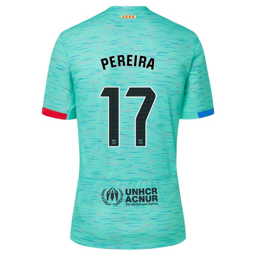 Mænd Andrea Pereira #17 Lys Aqua Tredje Sæt Spillertrøjer 2023/24 Trøje T-Shirt