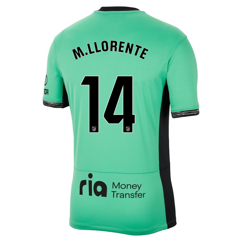 Mænd Marcos Llorente #14 Forårsgrøn Tredje Sæt Spillertrøjer 2023/24 Trøje T-Shirt