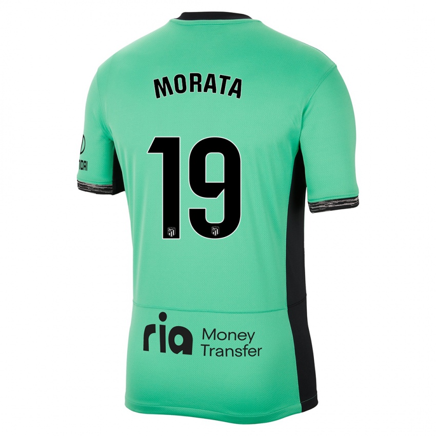 Mænd Alvaro Morata #19 Forårsgrøn Tredje Sæt Spillertrøjer 2023/24 Trøje T-Shirt