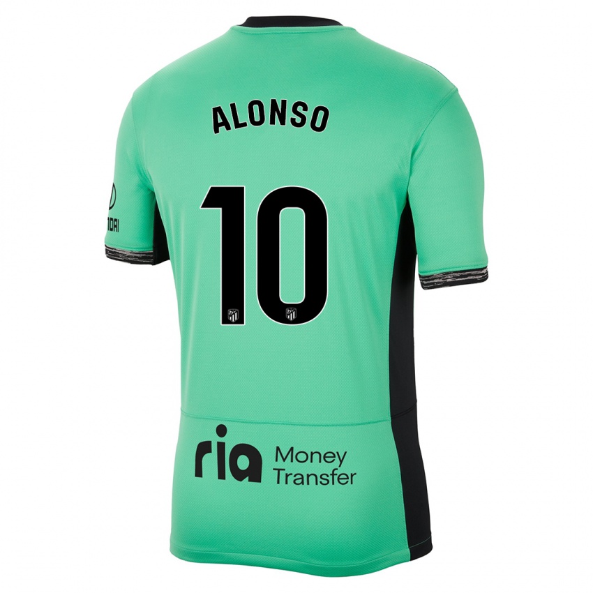 Mænd Javi Alonso #10 Forårsgrøn Tredje Sæt Spillertrøjer 2023/24 Trøje T-Shirt