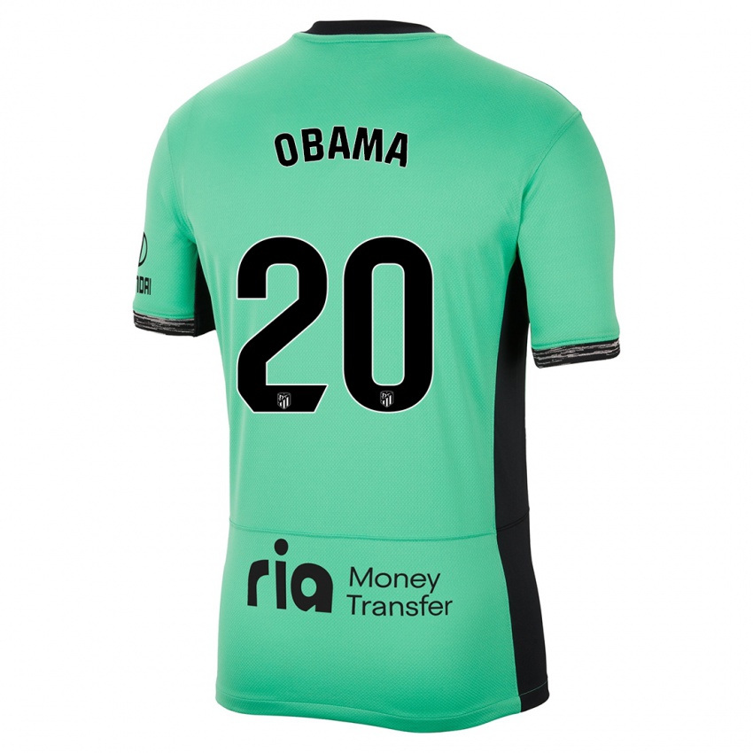 Mænd Federico Obama #20 Forårsgrøn Tredje Sæt Spillertrøjer 2023/24 Trøje T-Shirt