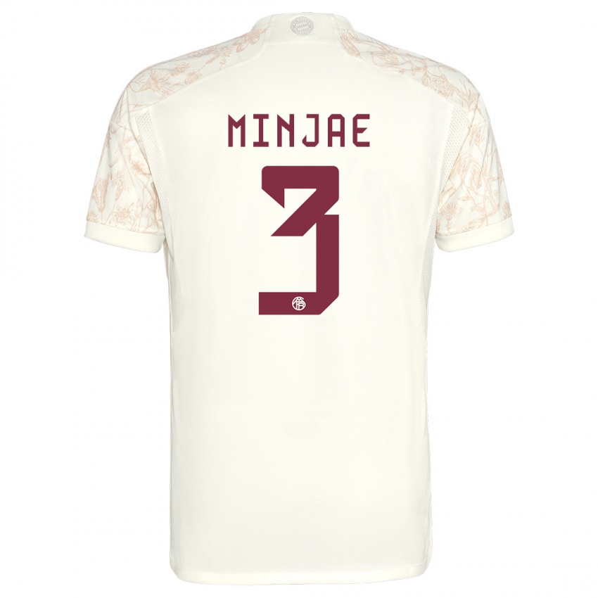 Mænd Min-Jae Kim #3 Off White Tredje Sæt Spillertrøjer 2023/24 Trøje T-Shirt