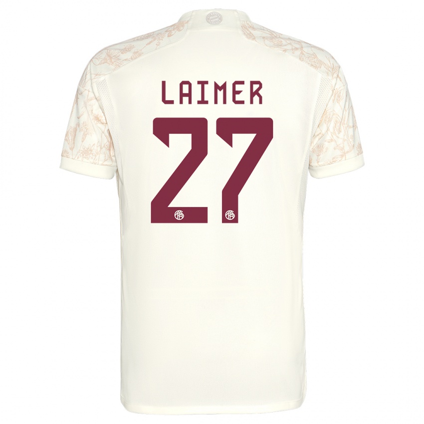 Mænd Konrad Laimer #27 Off White Tredje Sæt Spillertrøjer 2023/24 Trøje T-Shirt