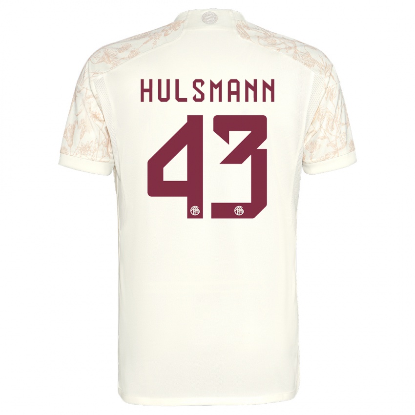 Mænd Tom Hulsmann #43 Off White Tredje Sæt Spillertrøjer 2023/24 Trøje T-Shirt