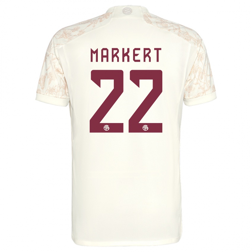 Mænd Leon Markert #22 Off White Tredje Sæt Spillertrøjer 2023/24 Trøje T-Shirt
