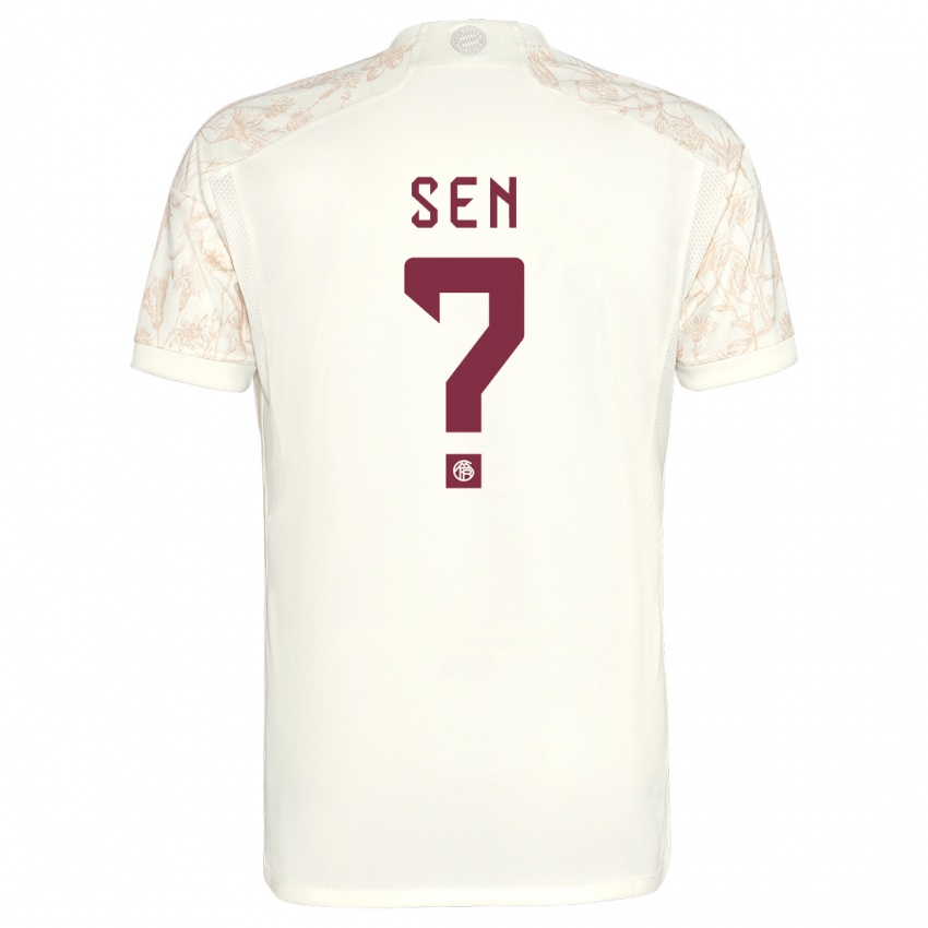 Mænd Salih Sen #0 Off White Tredje Sæt Spillertrøjer 2023/24 Trøje T-Shirt