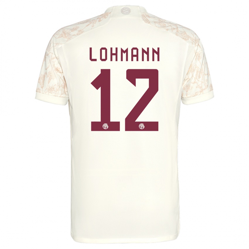 Mænd Sydney Lohmann #12 Off White Tredje Sæt Spillertrøjer 2023/24 Trøje T-Shirt
