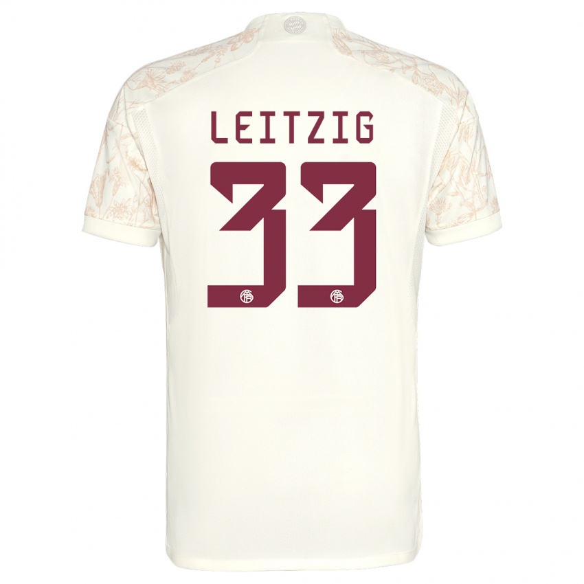 Mænd Janina Leitzig #33 Off White Tredje Sæt Spillertrøjer 2023/24 Trøje T-Shirt
