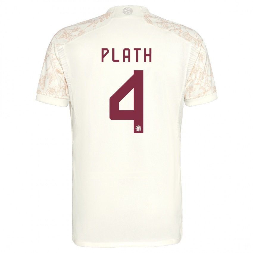 Mænd Max Plath #4 Off White Tredje Sæt Spillertrøjer 2023/24 Trøje T-Shirt