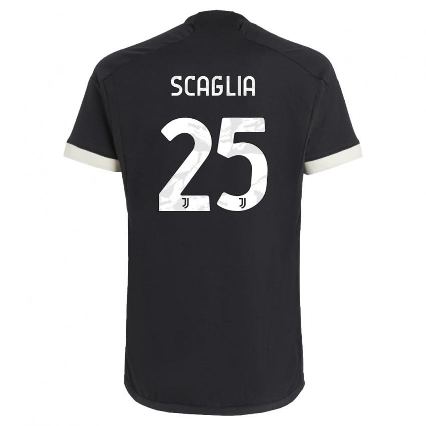 Mænd Simone Scaglia #25 Sort Tredje Sæt Spillertrøjer 2023/24 Trøje T-Shirt