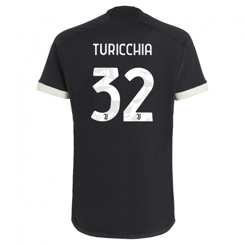 Mænd Riccardo Turicchia #32 Sort Tredje Sæt Spillertrøjer 2023/24 Trøje T-Shirt